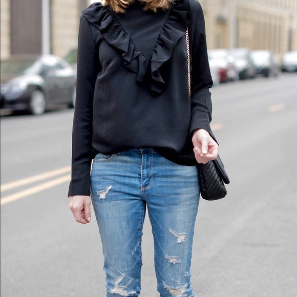 ♣️ (Make an Offer!) • H&M Ruffle Trim Satin Blouse - Picture 11 of 11